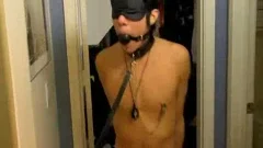 Muscled twink boy gets a buzz out of BDSM