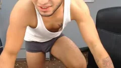 Romanian pretty chap Cums On web camera, lusty bushy wazoo