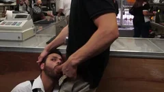 bald gay Public Sex And cumshot