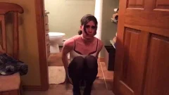 Sissy Crossdresser Jen Solo Masturbation (Self-Facial)