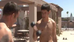 brunette gay receives arse banged deep