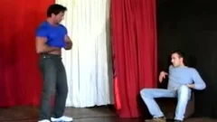 Caucasian couple blowjob cum