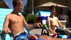pretty Threeway Poolside