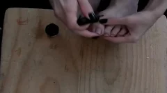 Foot hammer- painting Toenails And receiveting cum On Feet!