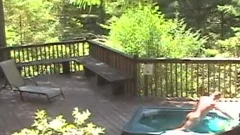 Ass fucking outdoors amongst athletic hunk