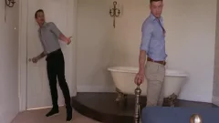 Hard slamming among tattooed hunk