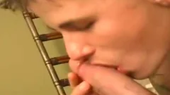 Hard ramming twink wearing military
