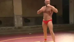 Muscle gays pound After Wrestling Match