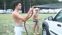 Two lewd gay teens plow Each Other In The Fields