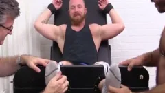 guy fastened Down And Tickled On The Chair