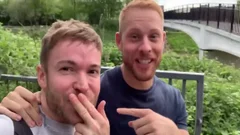 Two Brit men Have Sex In Woods. Third lad Joins In