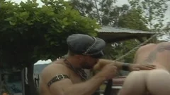 hairy Leather Daddy & 2 teens