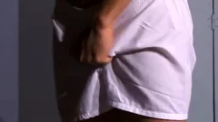 European brunette helps with rough nailing in uniform