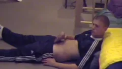 young blonde dude strokes him On Home clip