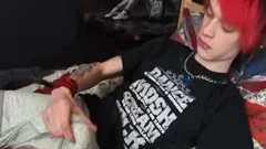 Emo twink man Rubs One Out