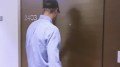it's Dimitrij's Birthday And Chad Waits In bondage In An Open Door Hotel Room To Be Used