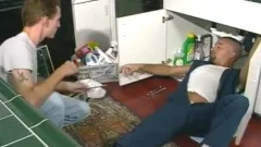 filthy gay twinks Threeway blow job