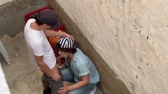 Raw hallway pounding with secret cam