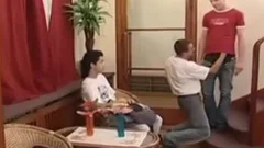 Double blowjob scene