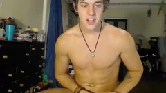 hot Lad In Blue Jockstap stroking On web camera