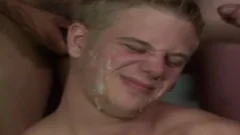 knob Hungry twink loves Bukkake facials