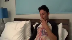 Damon Archer Fingers His Hungry wazoo whilst he jack off His bang
