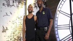 Nightstick- enormous Uncut Rookie Cop August Alexander gets slammed With His Own Stick