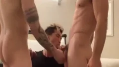 Chinese twink enjoy Two Interracial bare