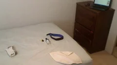 Blindfolded White lad receives team-banged By black dude