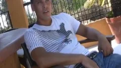 Muscly teen Outdoor wanking