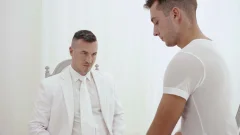 Christopher White gets raw creampied by Derek