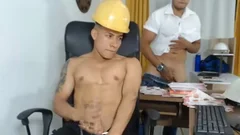 Two Latin Laborers Masturbating In Live