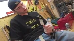 whorety guy masturbates by his tools