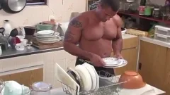 giant Muscles And Monster ramrods Latin bangers In Kitchen