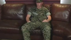 Mlitary guy pokes Fleshlight + gets A tugjob