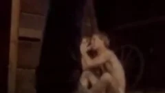 Retro gay Barnyard bondage