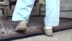 here I am Wearing My young Beige Suede Sebago Docker Boat Swhores.  They actually Feel Great On My Feet And Make My cock Tingle Just Wearing them.  I 