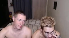 lad With Glasses sucking His Boyfriend's penis In Live