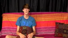 tasty Skinny twink Elijah White Jerking cock After Interview
