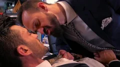 Muscle gay wazoo stab Suit cumshot