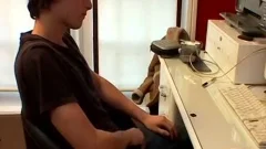 Joey Lays With His Hard hairy dick In And Out Of His Undies