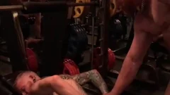 Muscle Bears banging bare In Gym