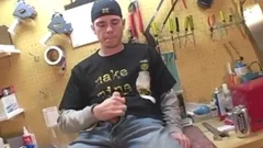 whorety guy masturbates by his tools