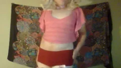 A lad With A blonde Wig Teasing His yummy wazoo