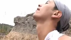 Three Latin teens Outdoor Blowjobs nail bare And sperm In mouth