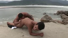 Latin Exhibitionist bareback Beach slam