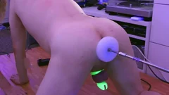 Mike Getting drilled With Glow In The dark sex tool Whilst Locked In Glow In The dark Chastity Cage