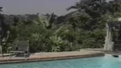 Solo masturbation by the pool