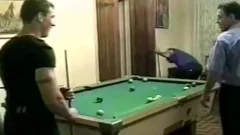 hirsute guy acquires Nailed On Pool Table