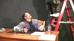 Bearded muscular teen gets team-nailed By dark dudes